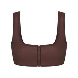 $68 NWT SKIMS Rubberized Scuba Swim Bikini Top Women 3X Cocoa BT-SCP-3158